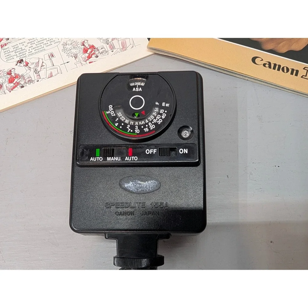 Canon AE-1‎ 35mm Camera w/ FD 50mm 1:1.8 Lens + Power Winder Lens Speedlite 155A